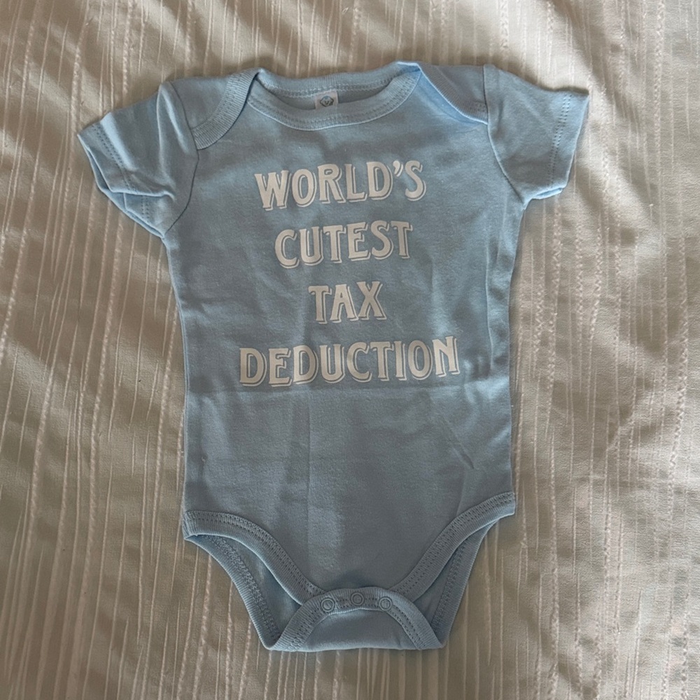 Blue Baby Onesie - World's Cutest Tax Deduction NWOT